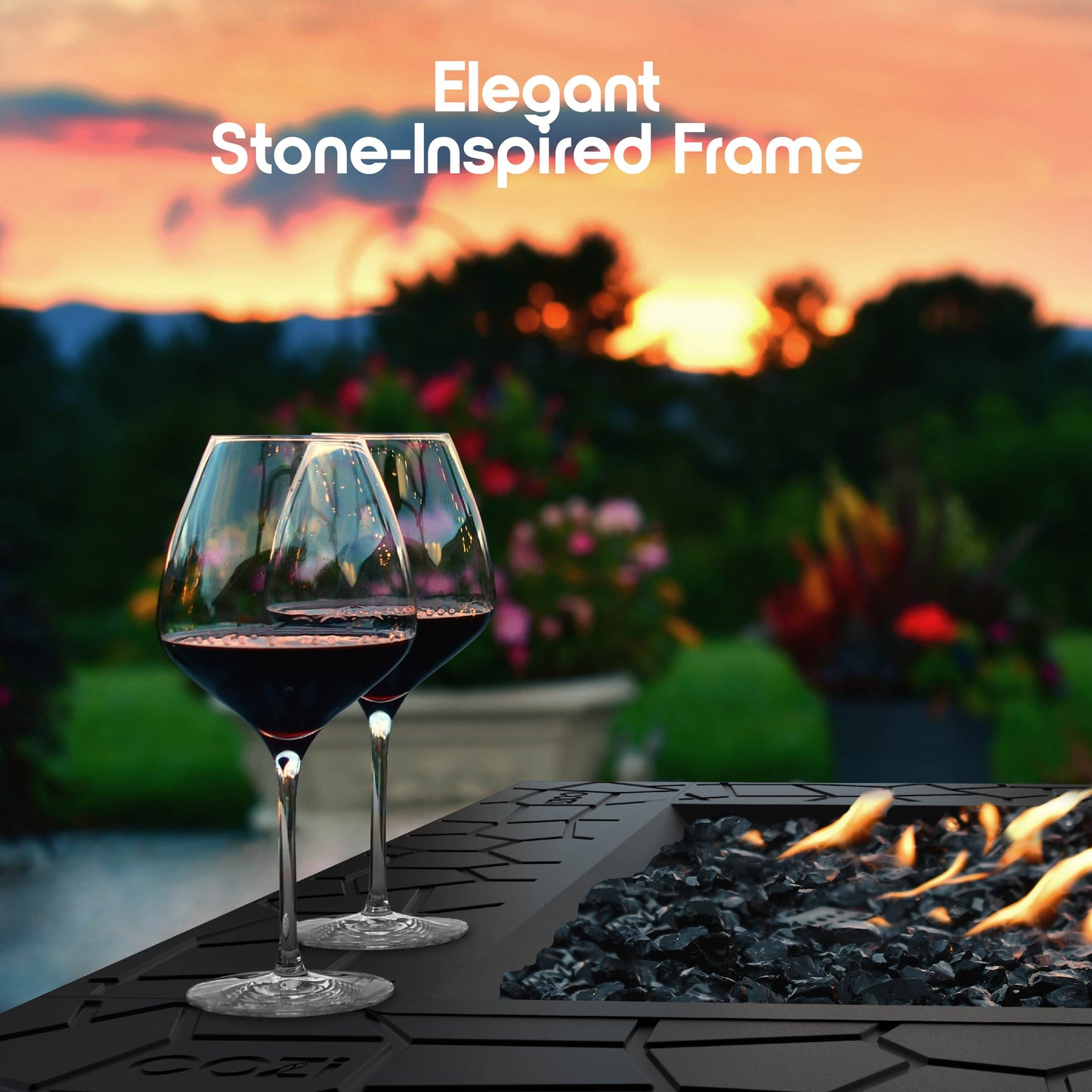 Cozi Outdoor Square Fire Pit Table with BBQ Grill for Camping and Outdoor Decor, 32”