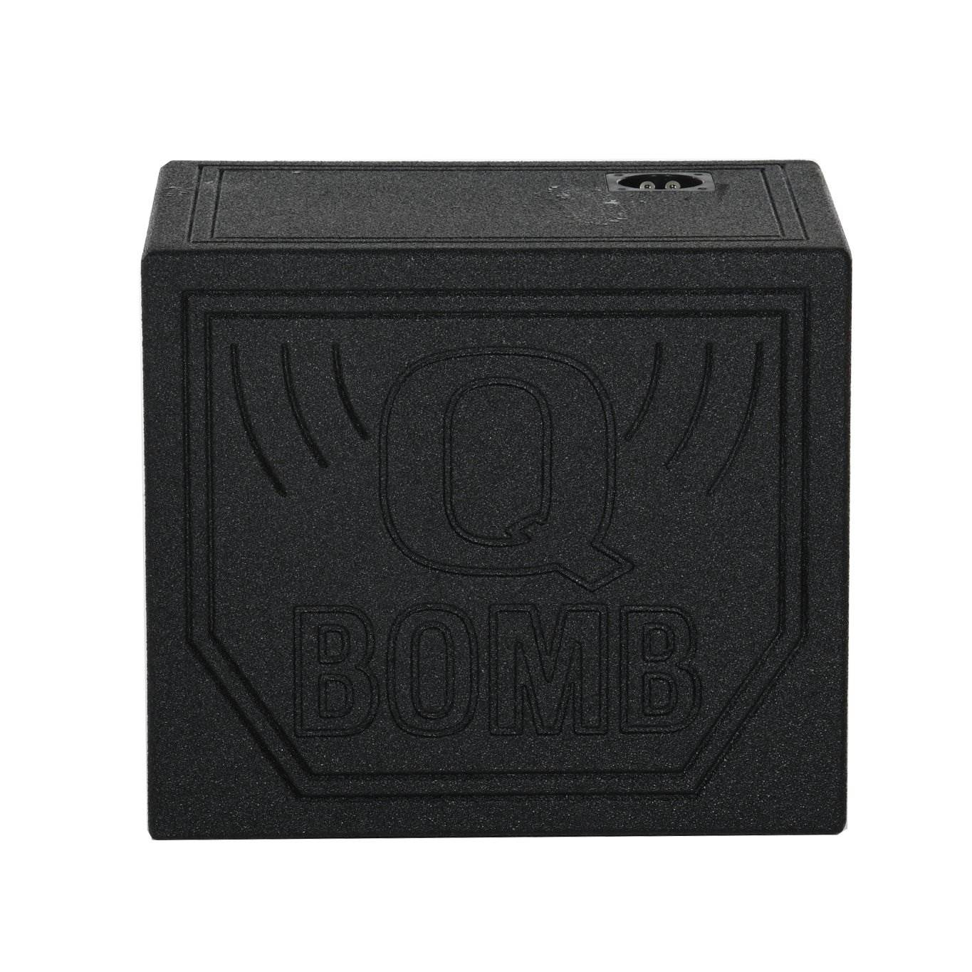 QPower QBomb QBOMB12HP Single 12" Vented Port Subwoofer Box w/ Bedliner Spray - Find Fresh Goods