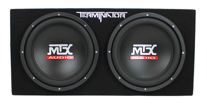 MTX 12 Inch Dual Car Subwoofer Audio, Sub Box, & Amplifier Bundle w/ Wiring Kit - Find Fresh Goods