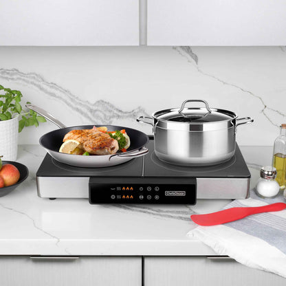 Chef'sChoice 2-in-1 Digital Griddle & Dual Burner, in Stainless Steel (GRCC2N1SS13)