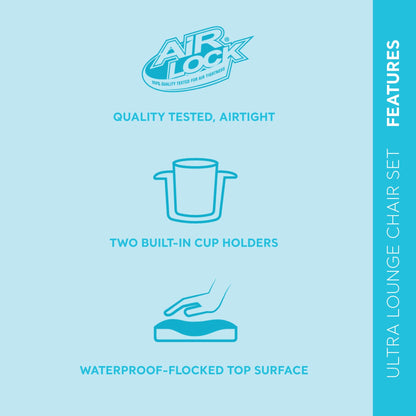 Intex 68564E Inflatable Ultra Lounge Chair With Cup Holder And Ottoman Set, Gray