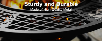 Bali Outdoors 32 inch Fire Pit with Poker, Outdoor Fire Pit, Wood Burning Firepits for Outside with Grill