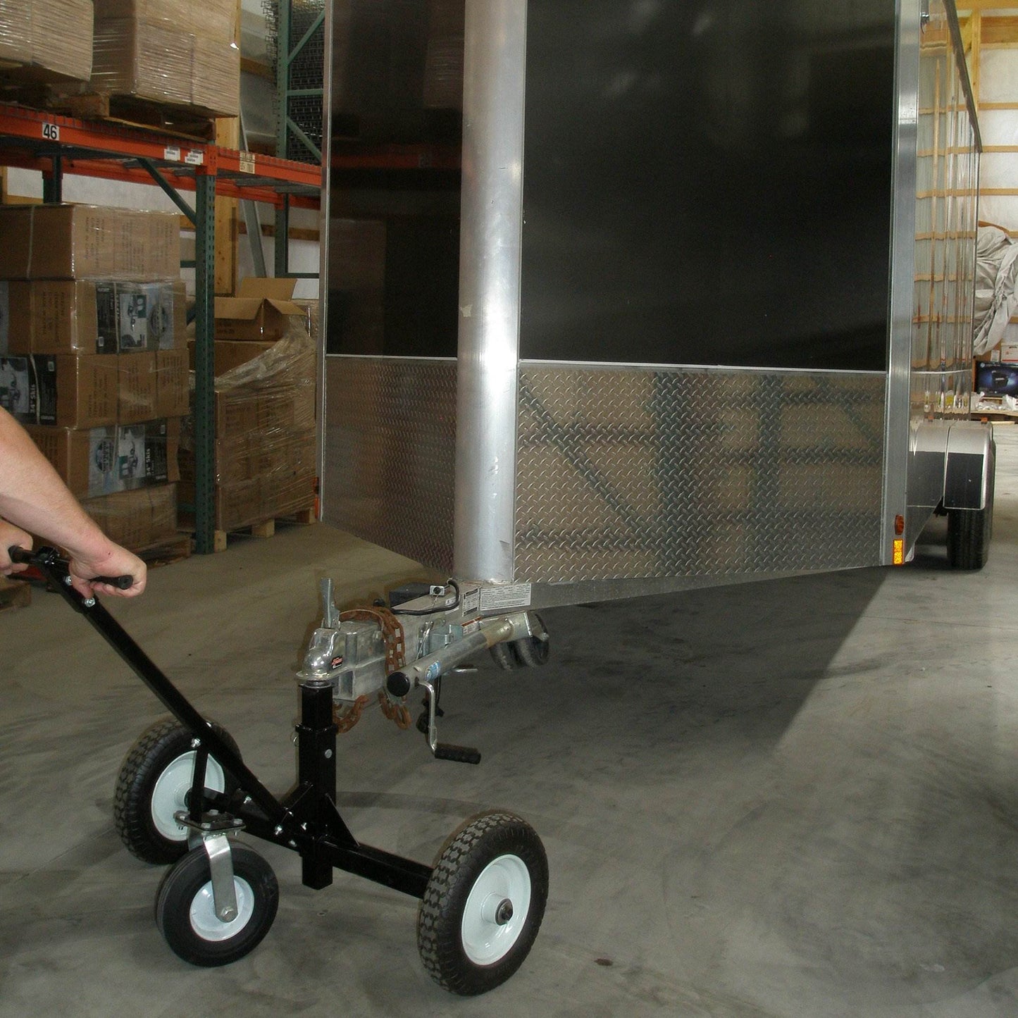 Tow Tuff TMD-1000C2 Adjustable Steel 1000 lb Heavy Duty Trailer Dolly w/ Caster - Find Fresh Goods