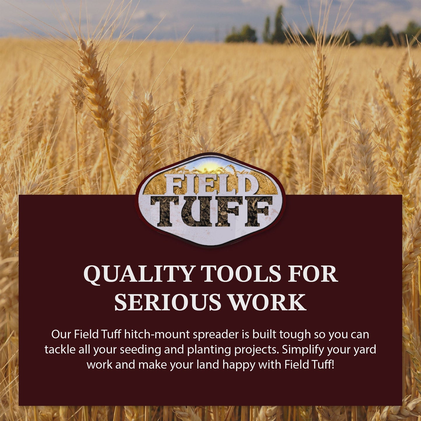 Field Tuff 12V ATV Hitch Mount Receiver 125 lb Grass, Seed, Fertilizer Spreader