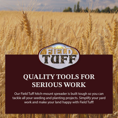 Field Tuff 12V ATV Hitch Mount Receiver 125 lb Grass, Seed, Fertilizer Spreader