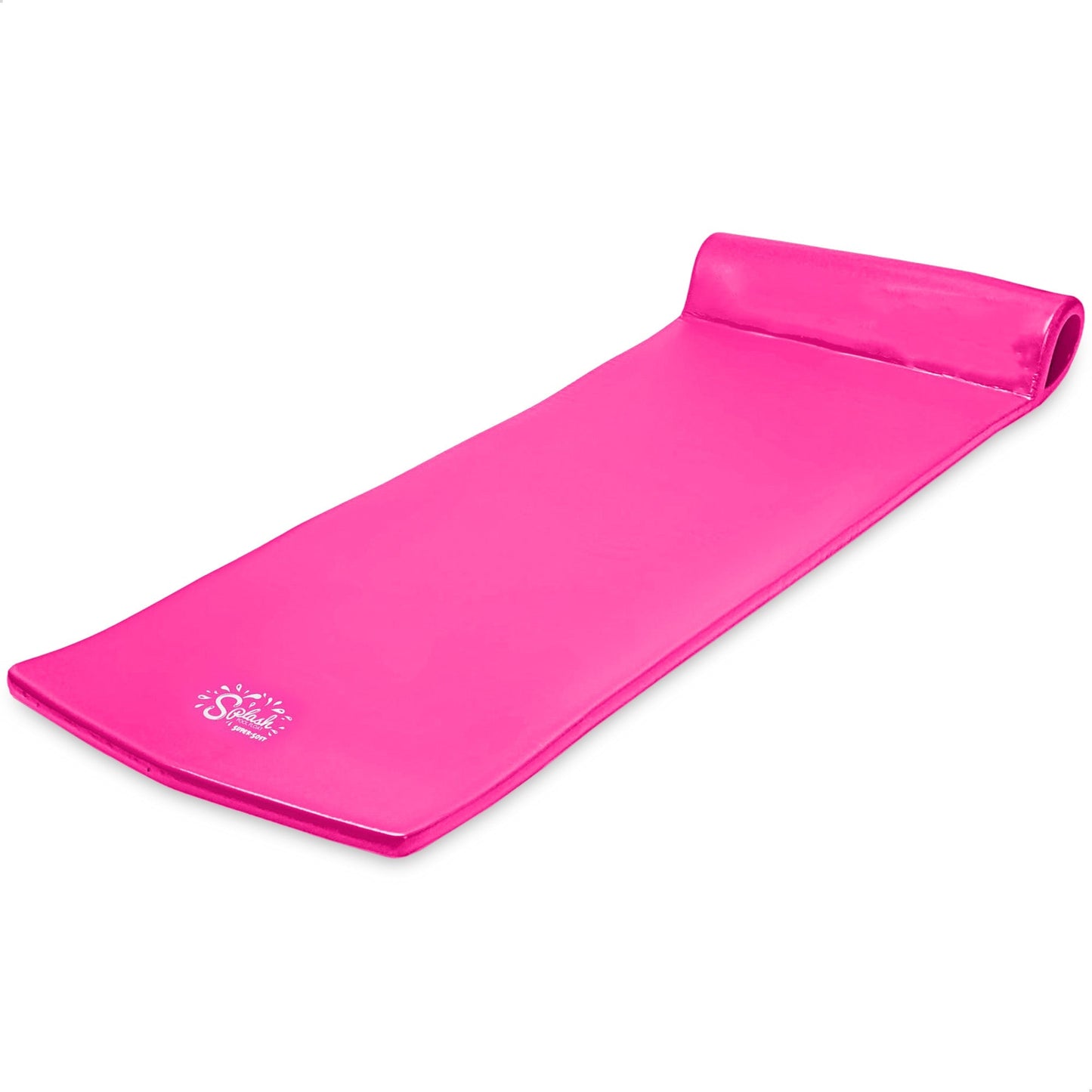 TRC Recreation Splash 1.25" Thick Foam Swimming Pool Float Mat, Flamingo Pink