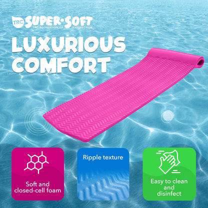 TRC Recreation Serenity 1.5" Thick Vinyl Swimming Pool Float Mat, Flamingo Pink