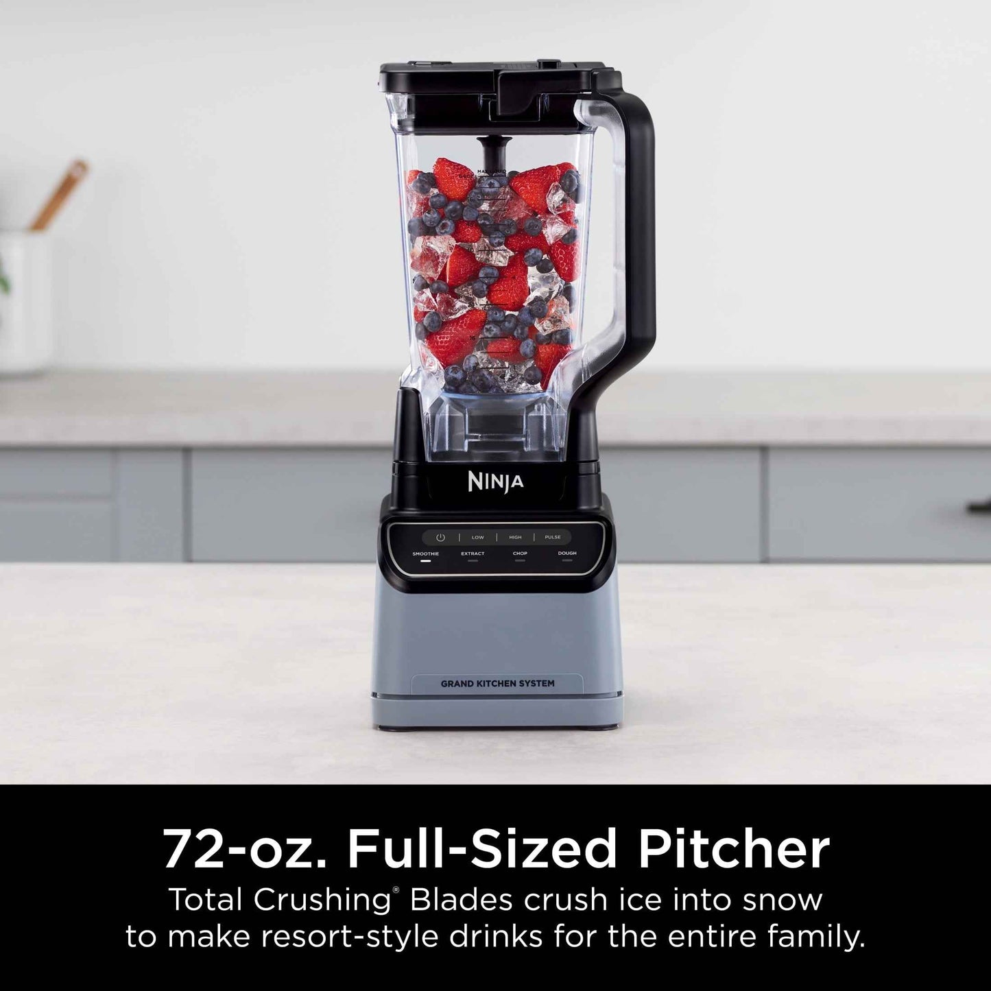 Ninja Grand Kitchen System 1200, Blender & Food Processor Combo, 4 Presets, Auto-iQ® Programs, 64 oz Processor Bowl, 72 oz Pitcher, 1200 W, Dishwasher Safe, KS500