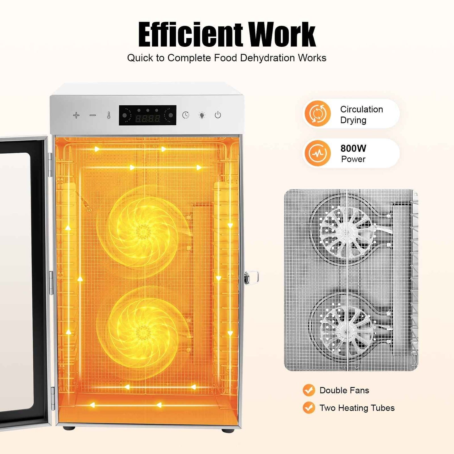 Commercial Dehydrator 18 Stainless Steel Trays Fruit Vegetable Food Dry Machine