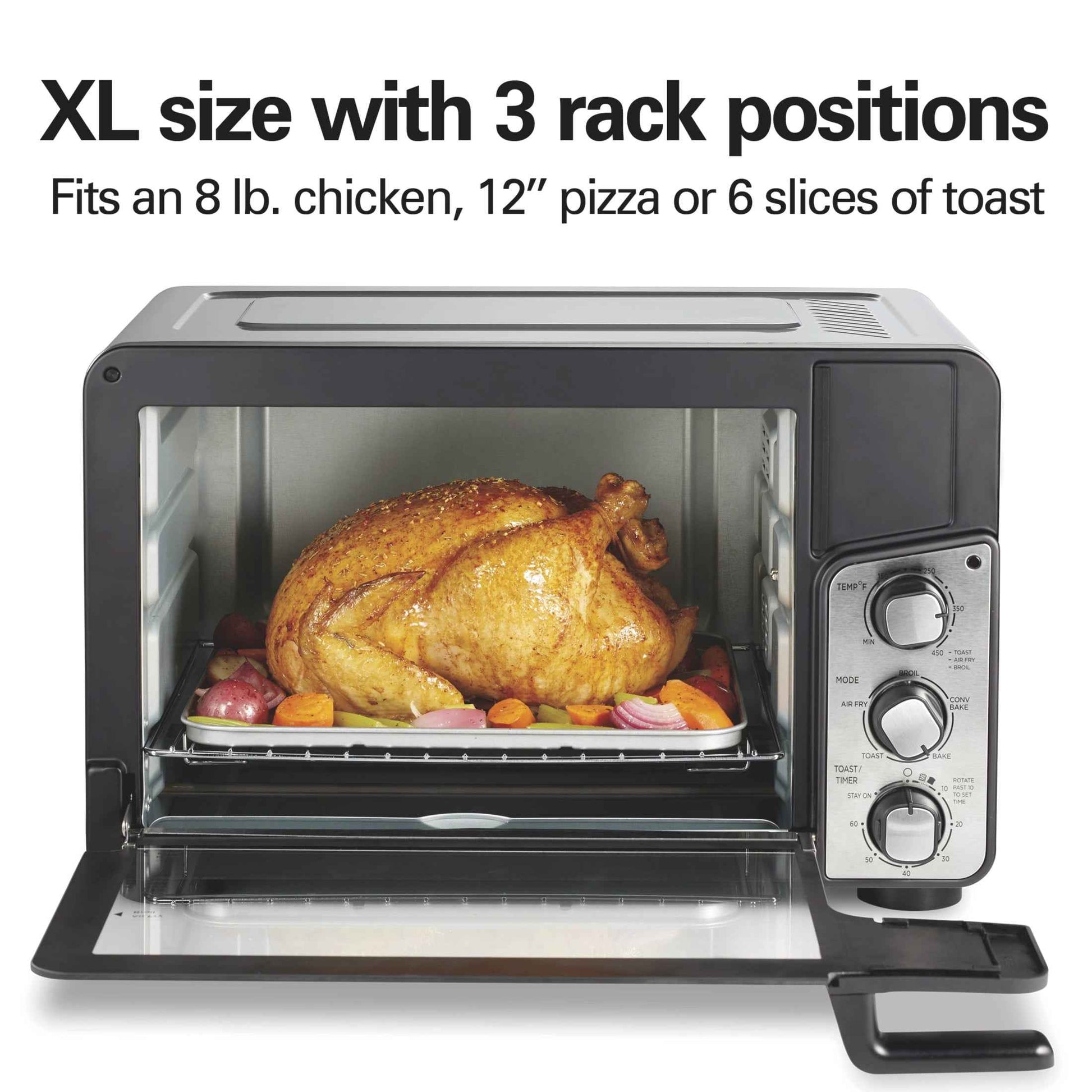 Hamilton Beach Easy View XL Toaster Oven with Sure-Crisp® Air Fry, 1750W, 6 Slice Capacity, 31460