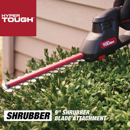 Hyper Tough 20V Cordless 5" Shear/ 9" Shrubber, with Battery and Charger; HT13-401-003-02