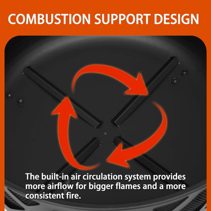 Red Mountain Valley Outdoor Wood Burning Fire Pit 24'' with Poker and Cover, 2-in-1 Functionality Cross-Woven Steel Fire Pits for Outside, Outdoor Fireplaces for Camping,BBQ, Patio,Backyard