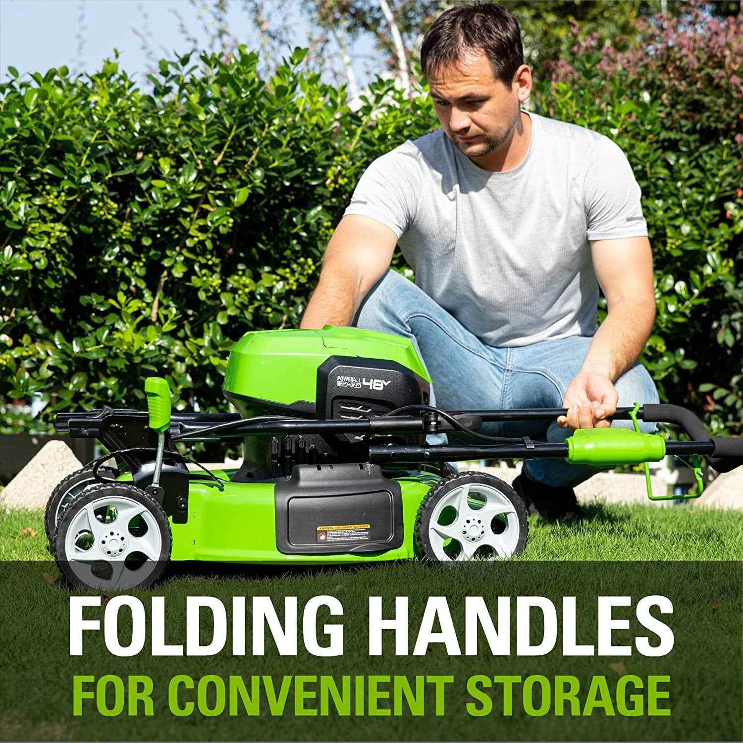 Greenworks 48V USB Batteries and Dual Port Rapid Charger Included Brushless Push Lawn Mower, 19”