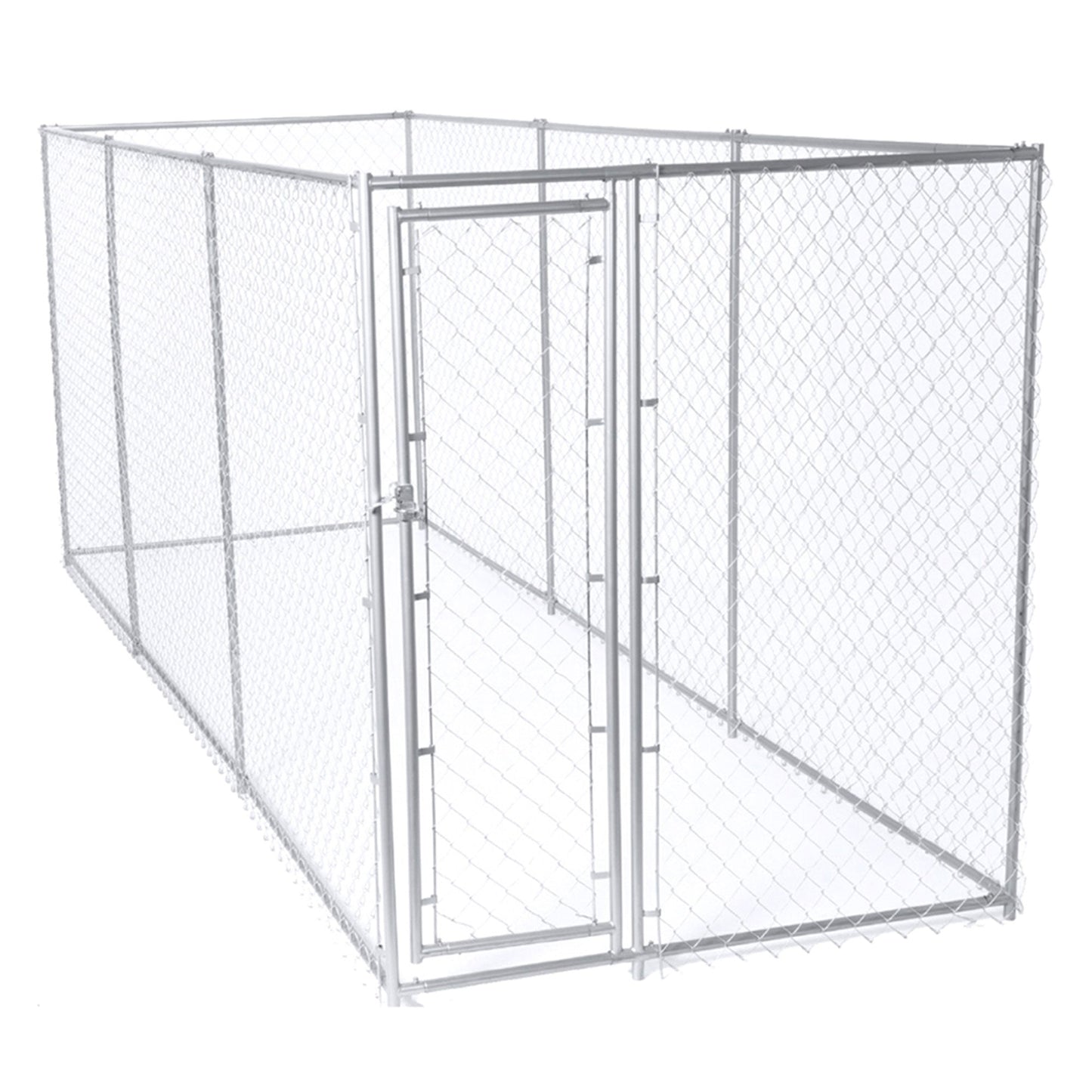 Lucky Dog 10 x 10 Foot Heavy Duty Outdoor Chain Link Dog Kennel w/ Door (2 Pack)