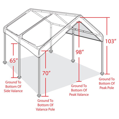 Caravan Canopy Domain 10 x 20 Foot Straight Leg Instant Canopy Tent Set, White