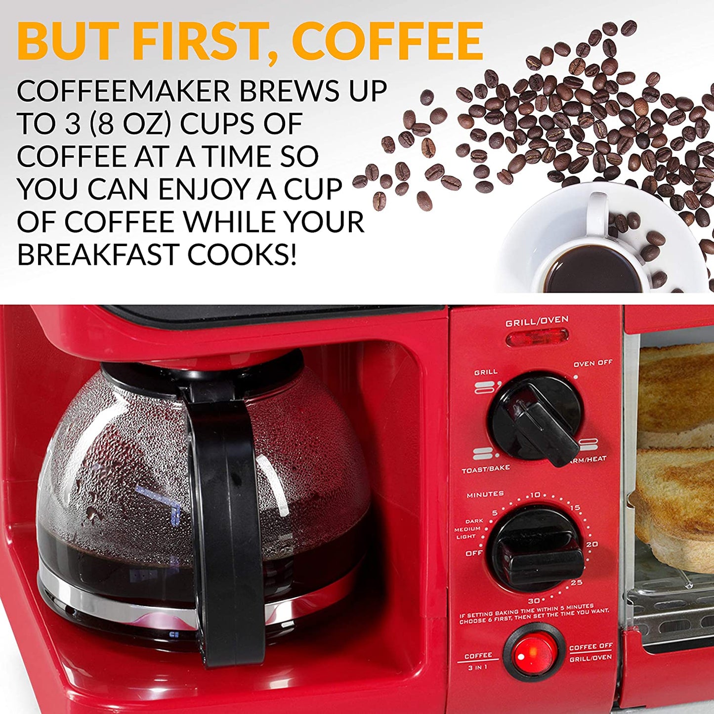 Nostalgia Retro 3-in-1 Aqua Electric Breakfast Station