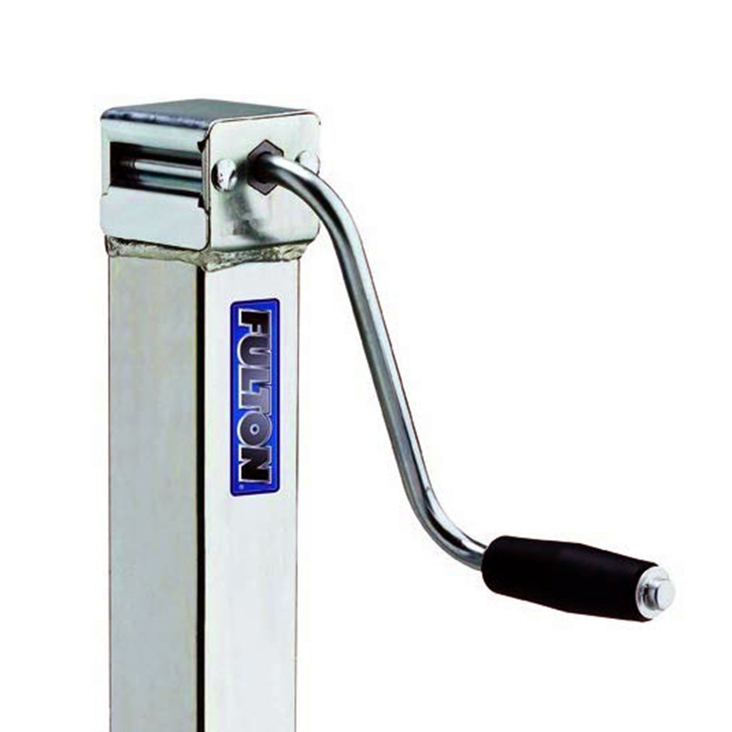 Fulton Bolt On 5000 Lb Square Tube & Fixed Mount Trailer Tongue Jack w/ Drop Leg - Find Fresh Goods