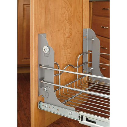 Rev-A-Shelf Pullout Single Basket for Kitchen Cabinets, 9 x 18 In, 5WB1-0918-CR