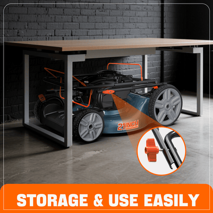 SENIX Self-Propelled Gas Lawn Mower 21in Cuttting Blade 22in Cutting Deck, 150 cc 4-Cycle Made in USA Briggs & Stratton Engine Push Mower, 3-In-1, 6-Height Adjustment, 11-In Rear Wheels, LSSG-M1