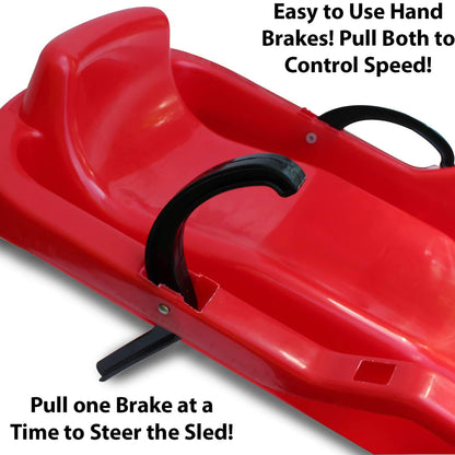 Flexible Flyer Winter Heat Snow Sled w/ Steering and Brakes for Kids and Adults