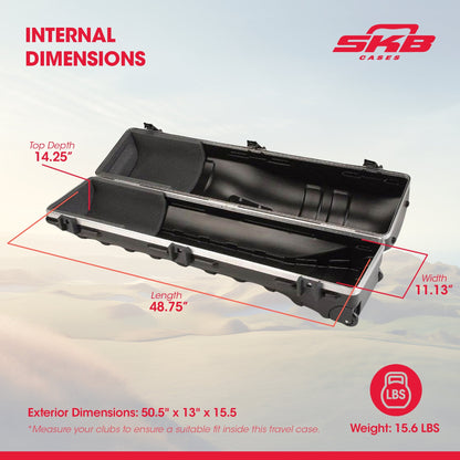 SKB Cases ATA Deluxe Standard Medium Hard Plastic Wheeled Golf Bag Travel Case