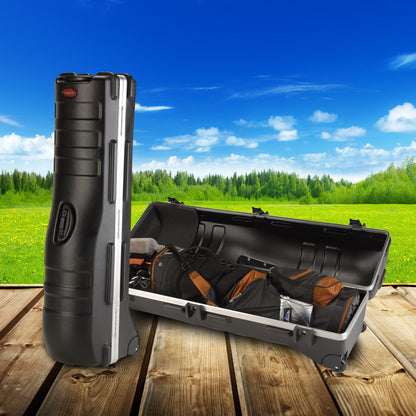 SKB Cases Deluxe ATA Hard Plastic Storage 2 Wheeled Cart Golf Bag Travel Case