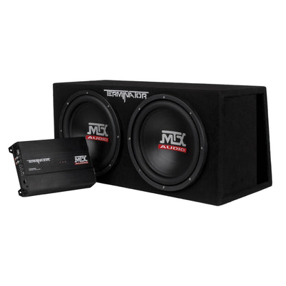MTX TNP212DV 12-Inch 2000-Watt Dual Loaded Subwoofer Enclosure with Amplifier - Find Fresh Goods