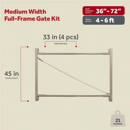 Adjust-A-Gate Steel Frame Gate Kit, 36"-72" Wide Opening To 6' High (4 Pack)