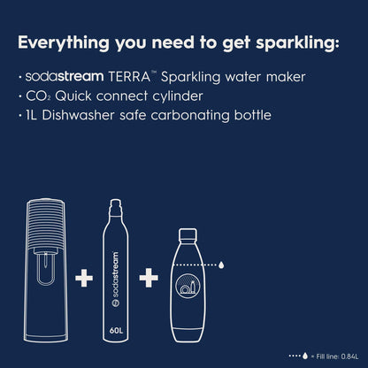 SodaStream Terra (Black) Sparkling Water Maker with CO2 and Carbonating Bottle