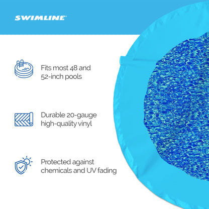 Swimline 21 Foot Swirl Blue Round Above Ground Swimming Pool Wall Overlap Liner