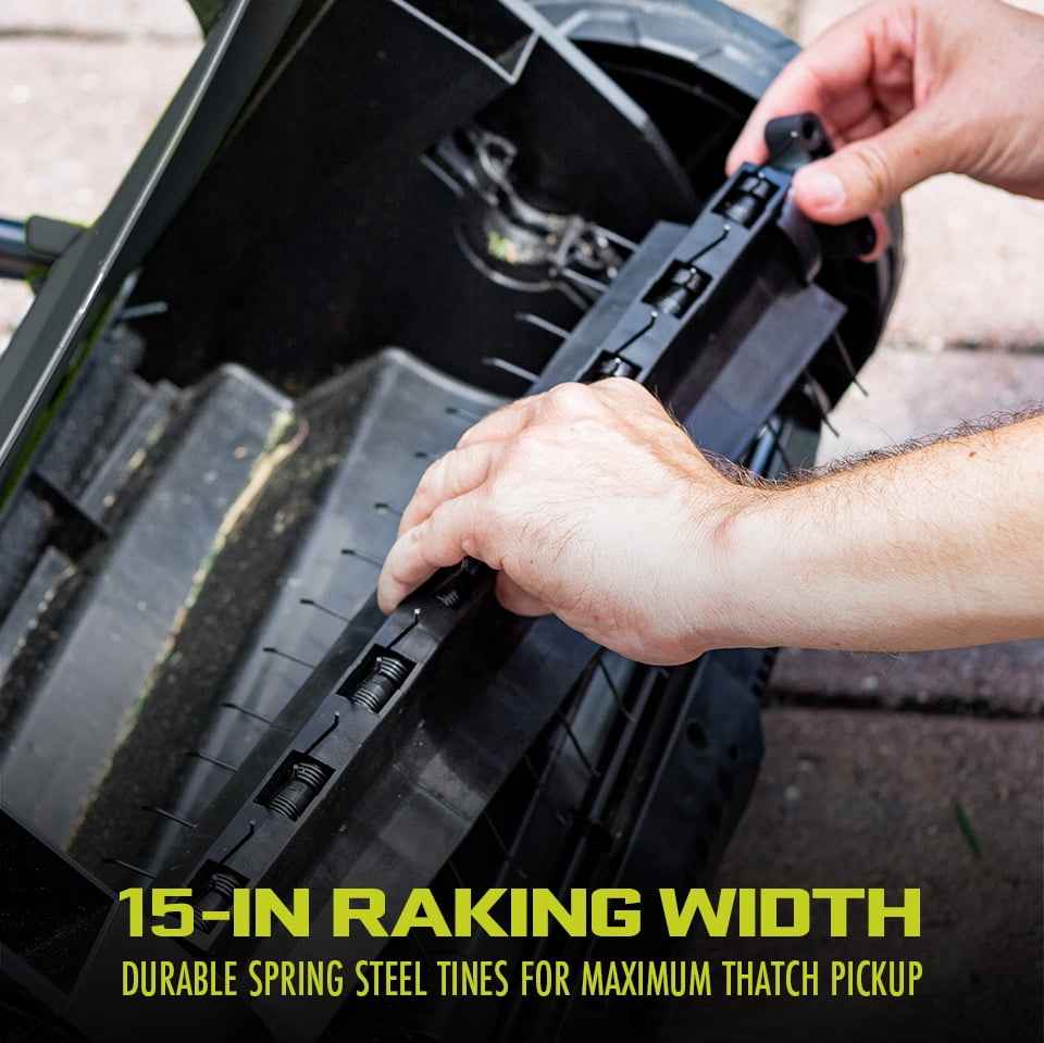 Sun Joe 15" Electric Lawn Dethatcher + Scarifier, 13-Amp, Adjustable Height