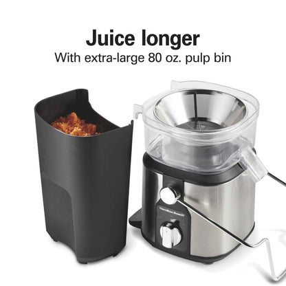 Hamilton Beach Easy Clean Juicer, Juice Extractor, Easy Sweep Cleaning Tool, Big Mouth Chute, 800 W