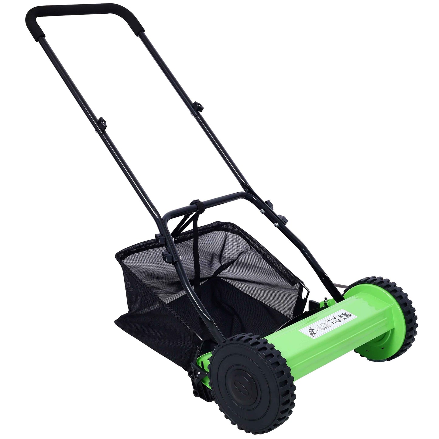 CASEMIOL 14" 5-Blade Manual Push Reel Lawn Mower with Grass Catche, Green
