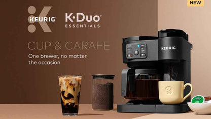 Keurig K-Duo Essentials, Hot & Iced Single-Serve K-Cup Pod Coffee Maker & Carafe, Black