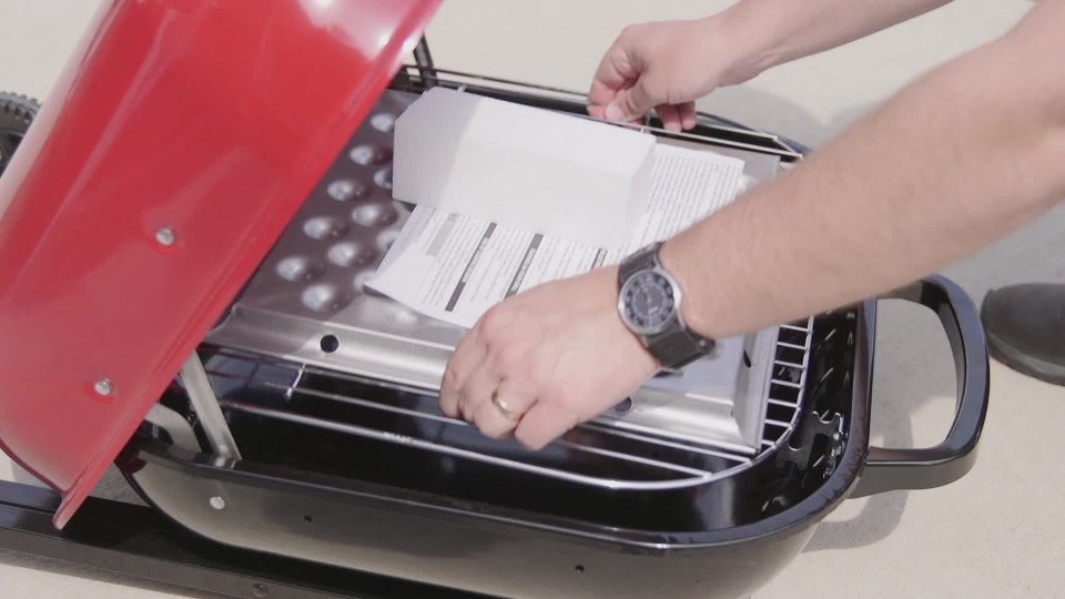 Americana Walk-A-Bout Charcoal Original Square Grill-100% Pre-Assembled Portable Steel, Red