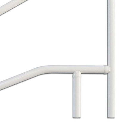 Saftron 54"x32" Cross Braced 3 Bend Slope In-Water Return to Deck Handrail White