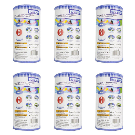 Intex Swimming Pool Easy Set Type A Replacement Filter Pump Cartridge (6 Pack)