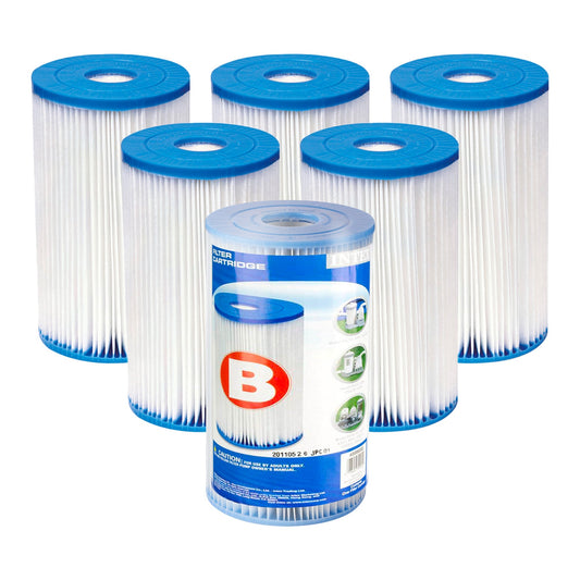 Intex 29005E Swimming Pool Type B Replacement Filter Pump Cartridge (6 Pack)