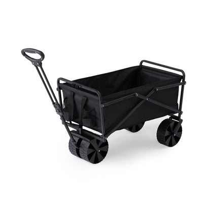 Seina 150lb Capacity Collapsible Steel Frame Outdoor Utility Wagon Cart, Black