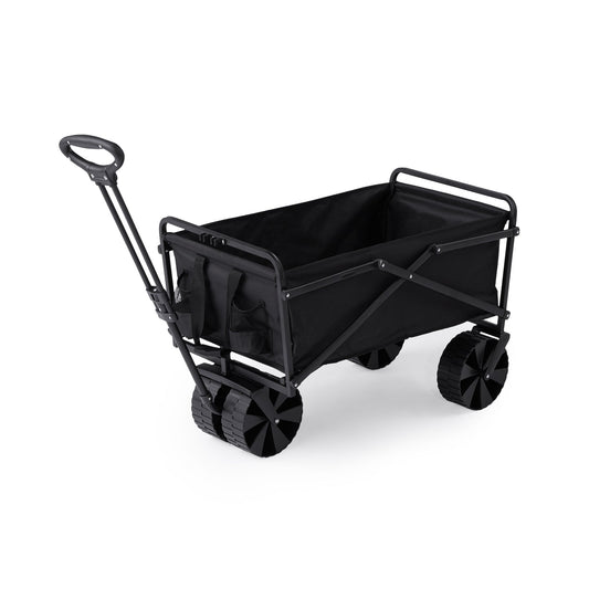 Seina 150lb Capacity Collapsible Steel Frame Outdoor Utility Wagon Cart, Black