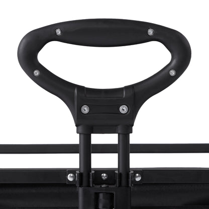 Seina 150lb Capacity Collapsible Steel Frame Outdoor Utility Wagon Cart, Black