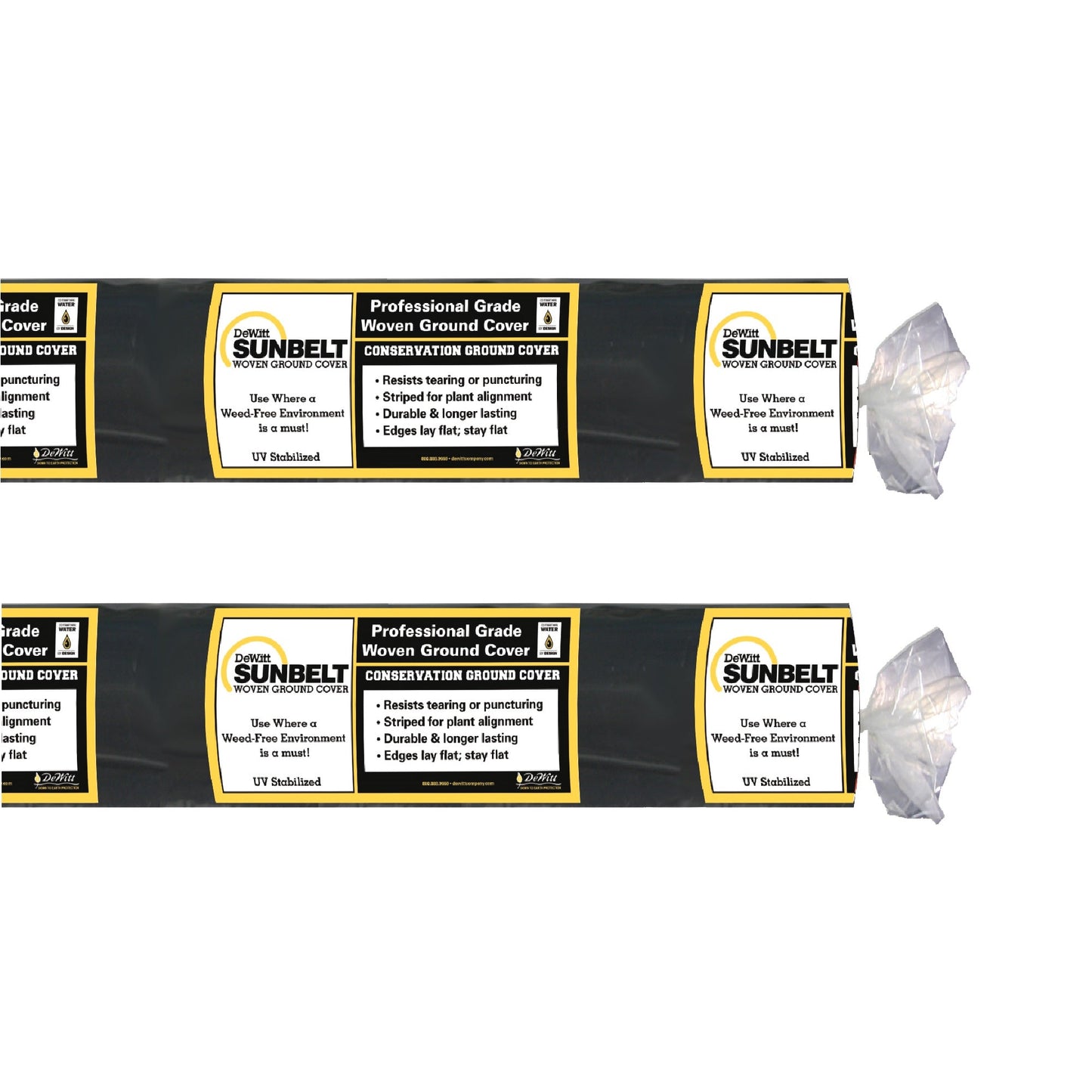 DeWitt Sunbelt 6x300ft Weed Barrier w/ DeWitt Sunbelt 4x300ft Weed Barrier