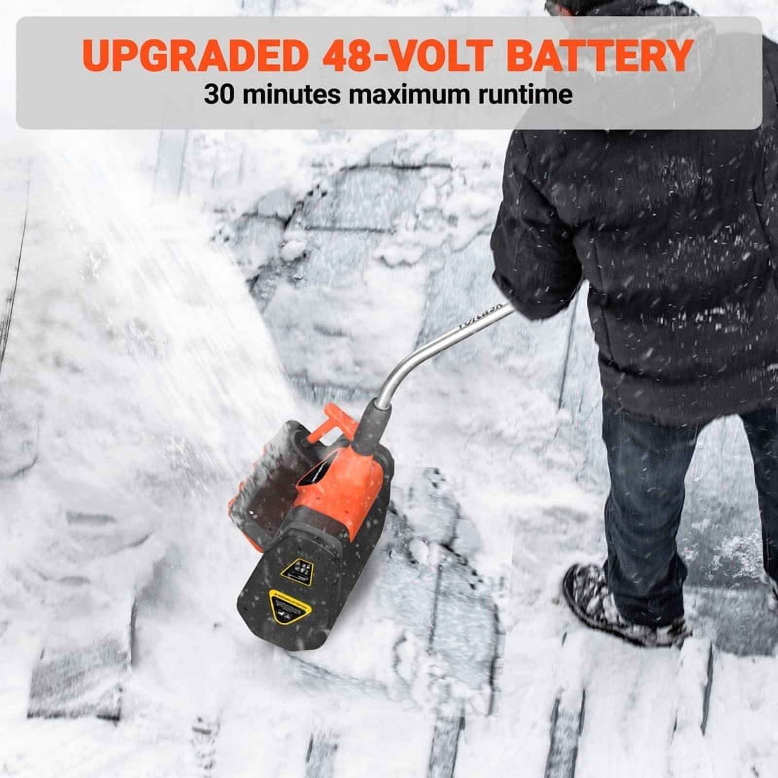 VOLTASK Cordless Snow Shovel, 48V | 13.5-inch Cordless Electric Snow Blower 2 Batteries & Dual Quick Charger Included for Driveway with Directional Plate