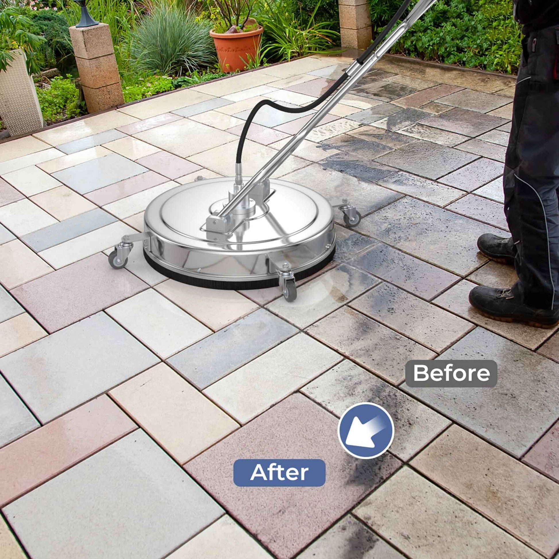 Costway 20" Pressure Washer Surface Cleaner Stainless Steel Power Cleaner Attachment