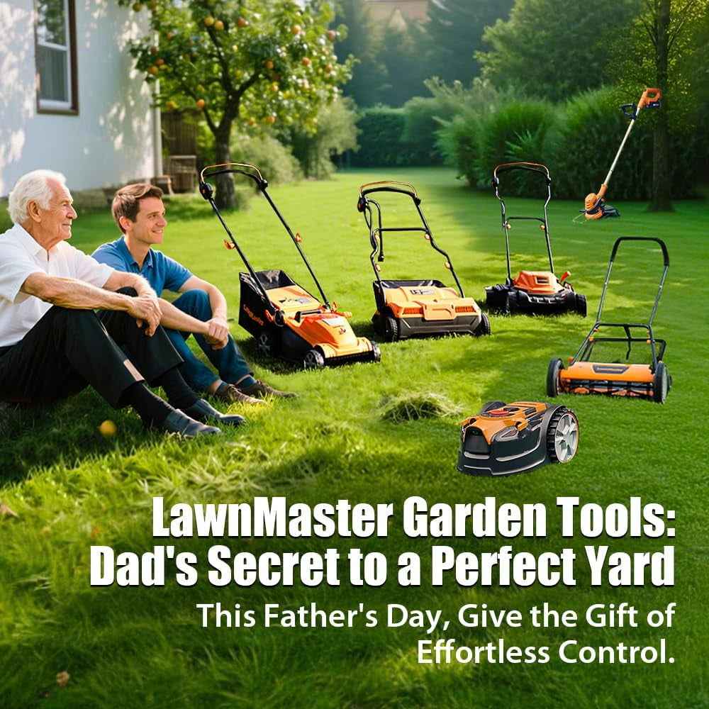 LawnMaster 13in 24 V Cordless Lawn Mower with Push Button Start