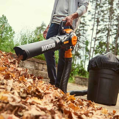 Worx WG524 12 Amp TRIVAC 3-in-1 Electric Leaf Blower/Mulcher/Vac with Leaf Collection System