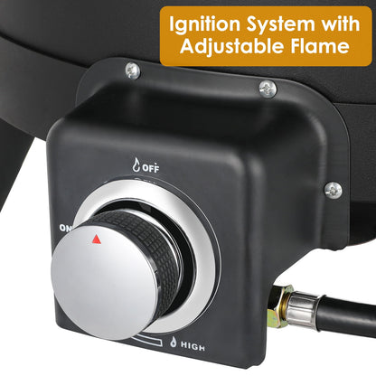 Pirecart 24 inch Portable Fire Pit 58,000 BTU Outdoor Propane Gas Fire Pit Bowl with Cover & Lava Rock