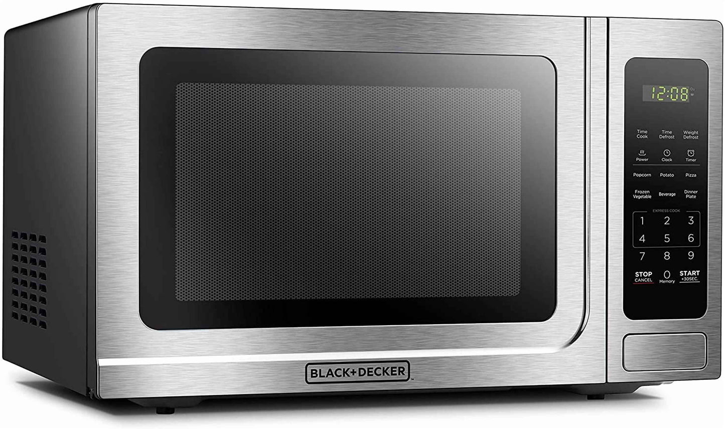 BLACK+DECKER 1.4 cu ft Countertop Microwave Ovens in Stainless Steel