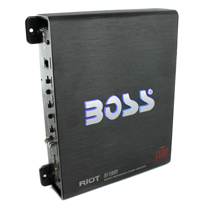Boss Riot 1100 Watt Monoblock Car Amplifier with 8 Gauge Installation Wiring Kit - Find Fresh Goods