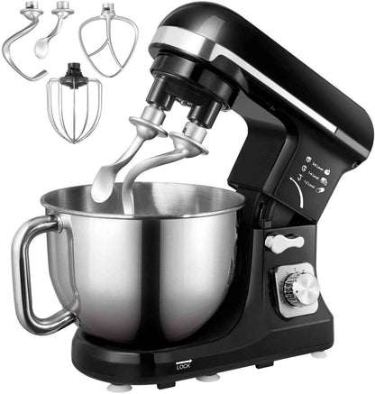 AICOK 5.5 Quart Tilt-Head Stand Mixer with Double Dough Hook Black